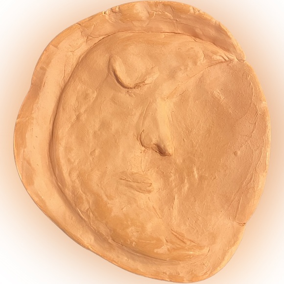 Handmade Artisian Boho Earthy Cresent Moon Man Clay Trinket Dish Made by Myself - Picture 8 of 11